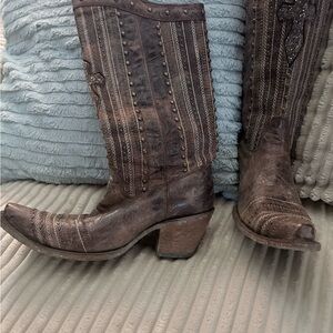 Corral Distressed Brown Heeled Boots